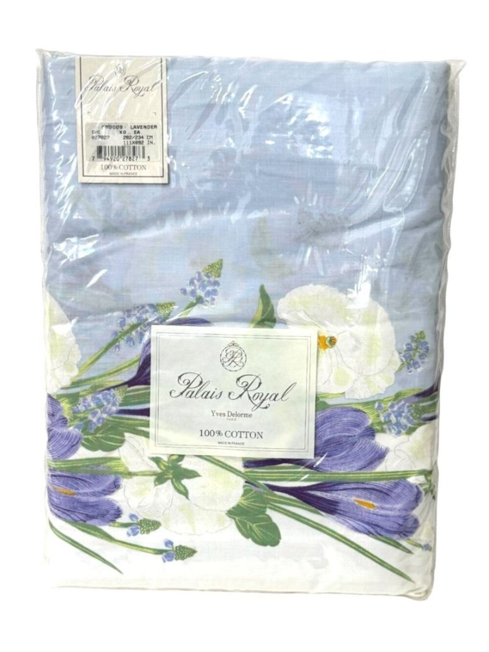 Vintage Yves Delorme Palais Royal NEW Crocus Lavender King Duvet Cover France